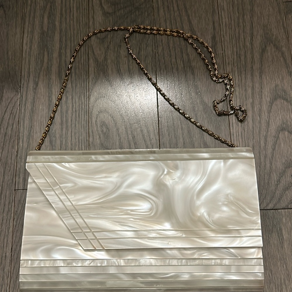 Vintage Mother of Pearl look evening bag